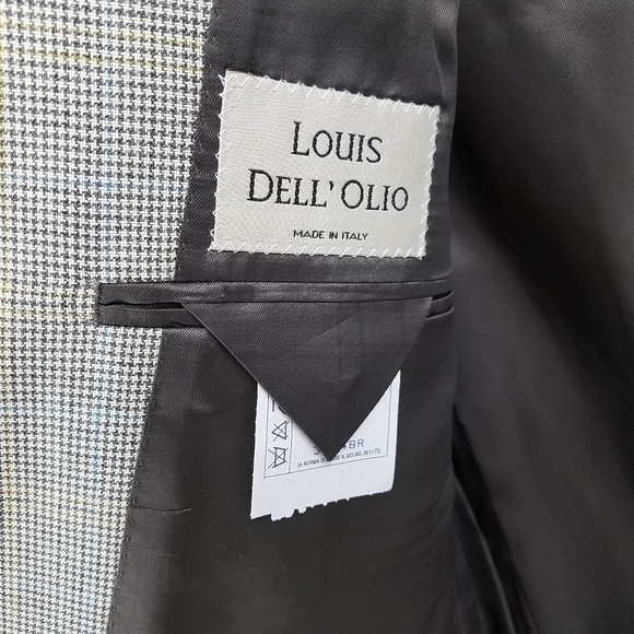 𝅺LOUIS Dell Olio Italy Wool Glen Plaid Blazer 38 - Picture 7 of 8